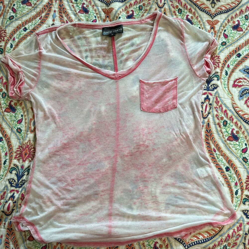 Pink and white shear vintage baby tee